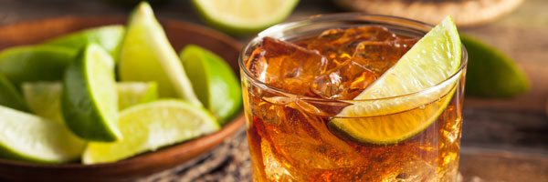 Coconut Water and Rum Mixed Drink