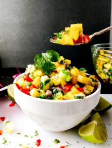 Mango Salsa Served With Spoon